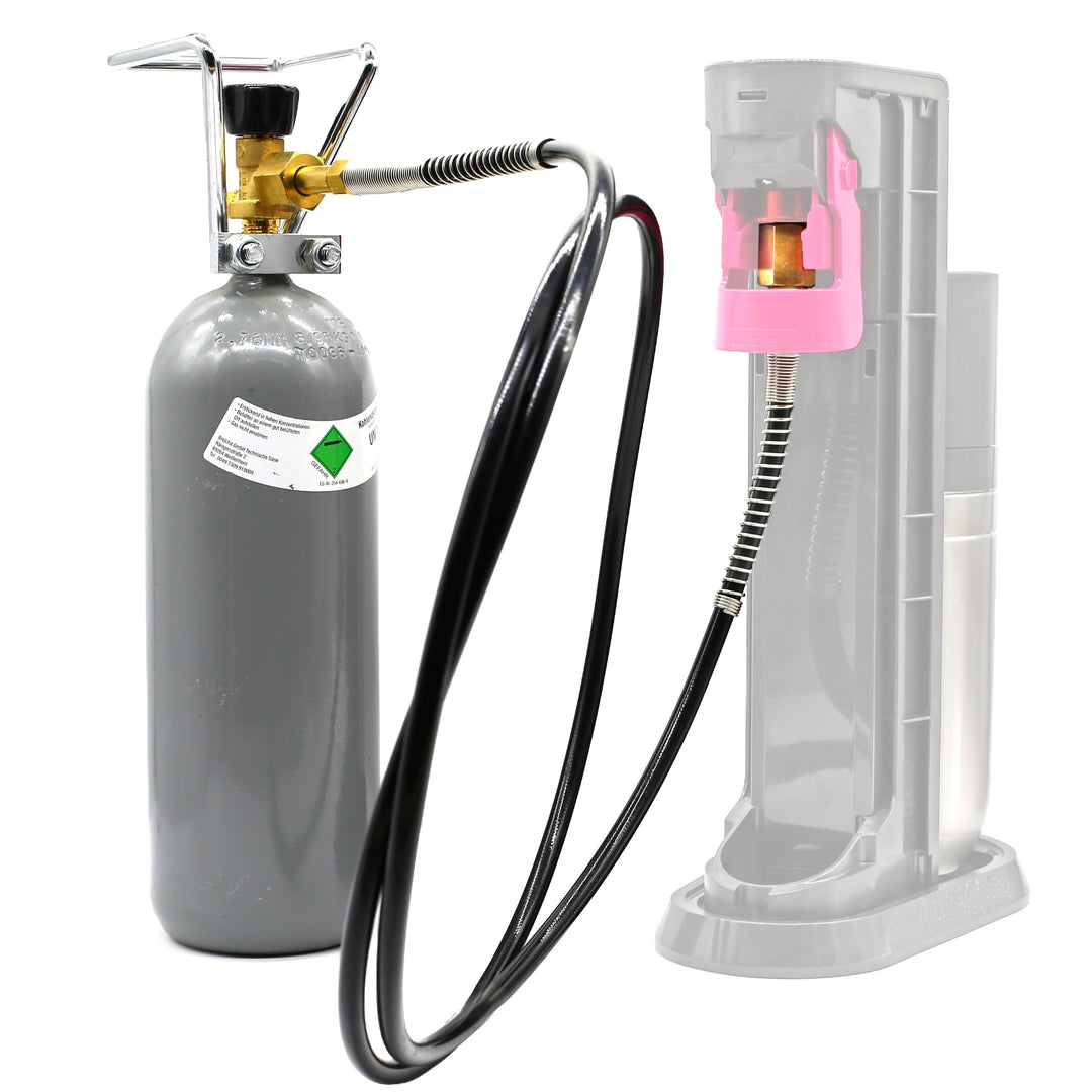 Universal CO2 Adapterschlauch inkl. 2kg Kohlensäure für Anschluss an Wassersprudler