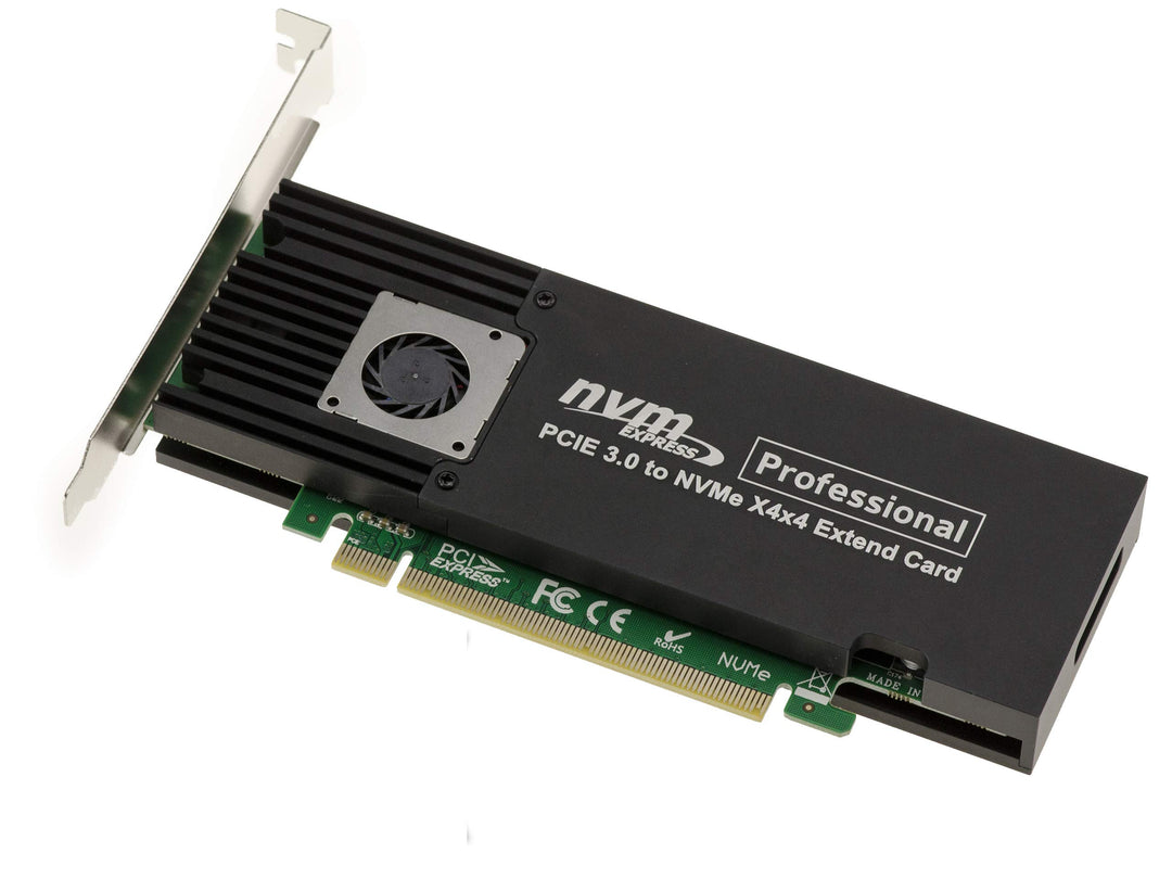 KALEA-INFORMATIQUE M2 PCIe 3.0 x16 Controller-Karte für 4 SSD M.2 NVMe M Key. High und Low Profile.