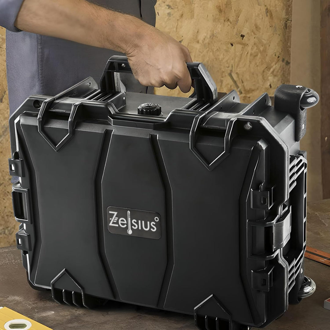 Zelsius Transportkoffer mit Schaumstoffpolsterung | 18 Liter | Kamerakoffer mit Rollen, Outdoorbox,