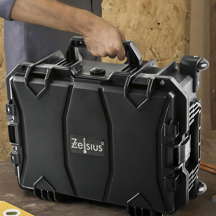 Zelsius Transportkoffer mit Schaumstoffpolsterung | 18 Liter | Kamerakoffer mit Rollen, Outdoorbox,