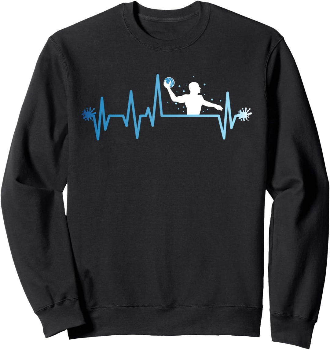 Wasserball Spieler Herzschlag Wasserballer Trainer Geschenk Sweatshirt