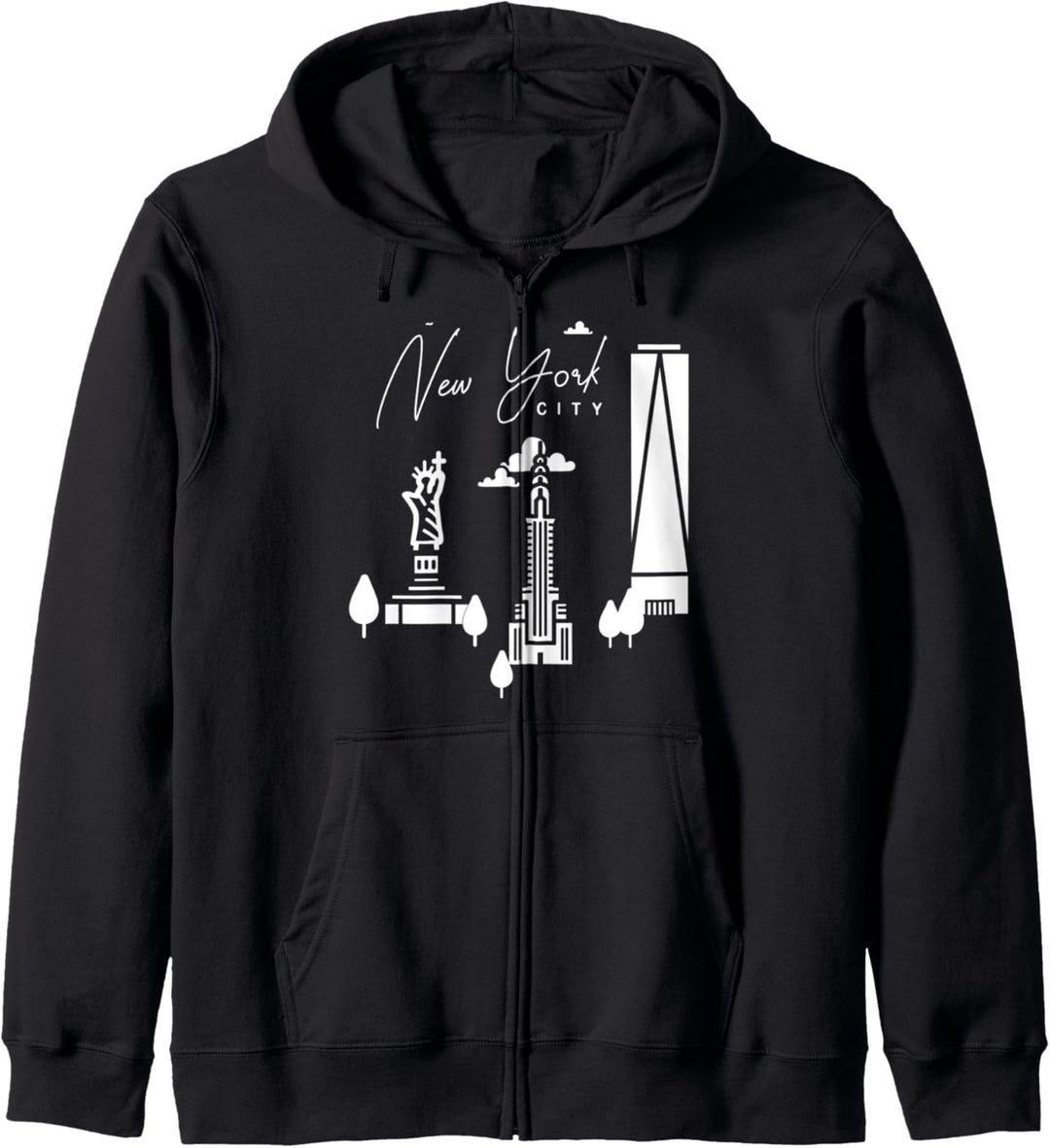 New York City Skyline Karte Reise Kapuzenjacke