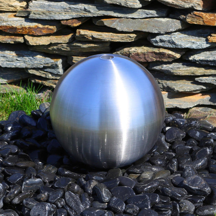 Kugel aus Edelstahl matt gebürstet für Gartenbrunnens Edelstahlkugel 30cm Springbrunnen Wasserspiel