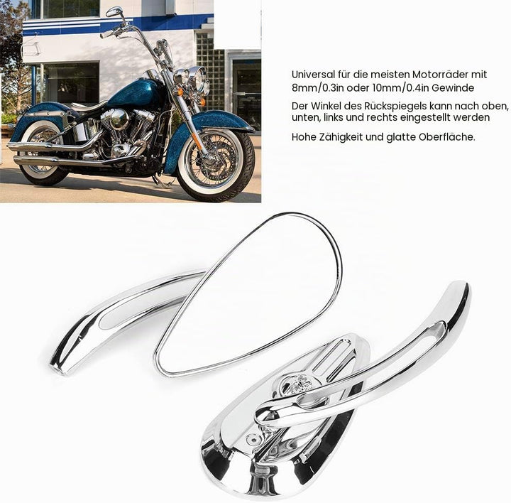 Motorrad-Seitenspiegel Verstellbarer Motorrad-Rückspiegel, 2 Stück Motorrad-verchromte Rückspiegel 8