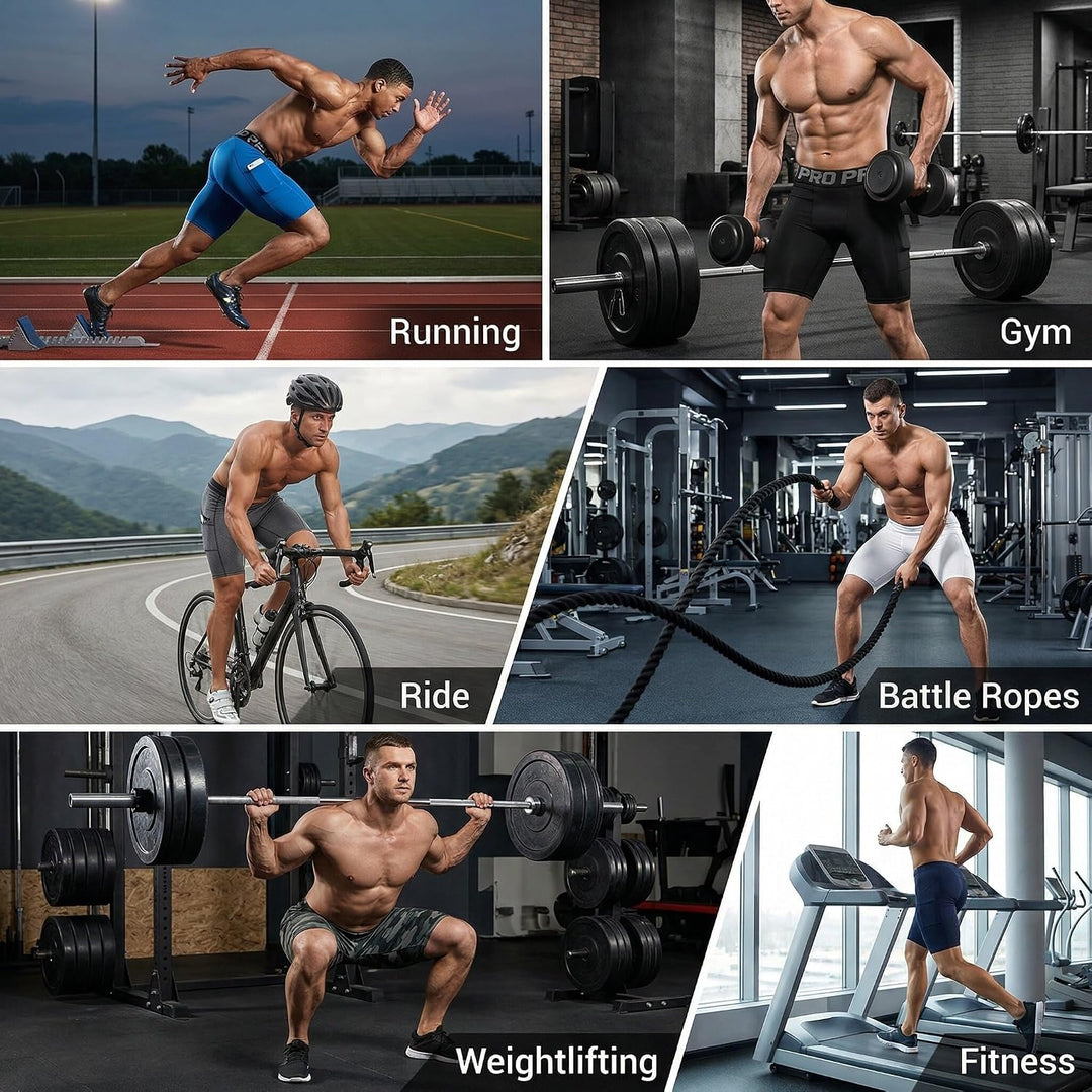 YUSHOW 3er Pack Kompressionsshorts Herren Kompressionshose Sporthose Kurz Schnell Trocknend Atmungsa