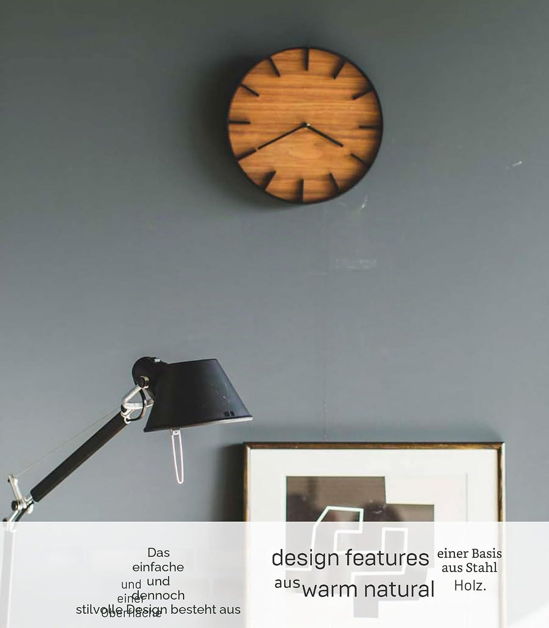 Wall clock - Rin - brown Schwarz Single, Schwarz Single