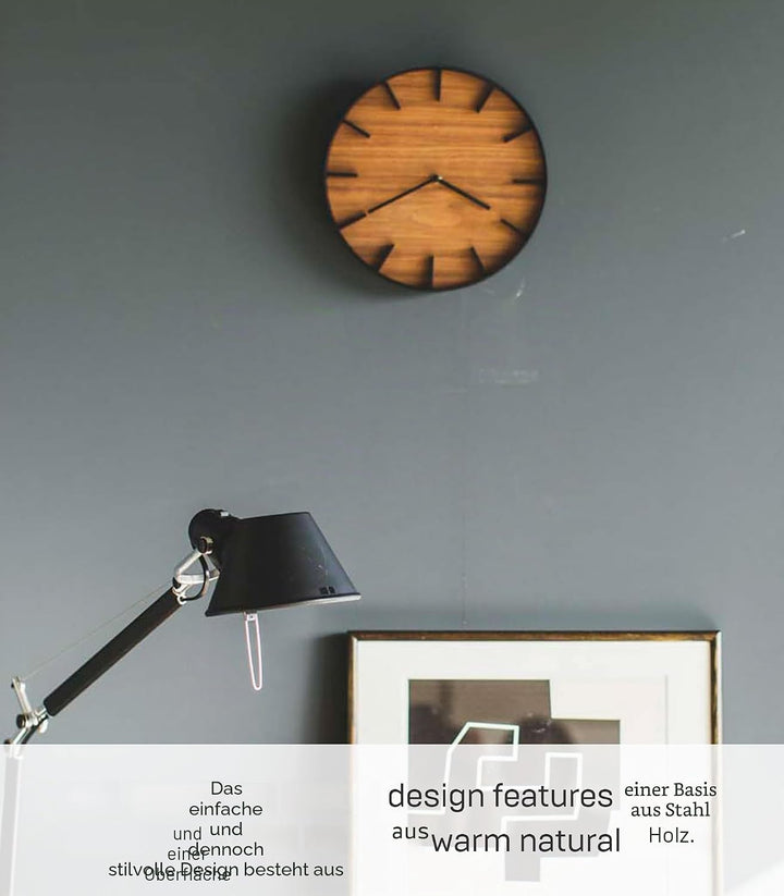 Wall clock - Rin - brown Schwarz Single, Schwarz Single