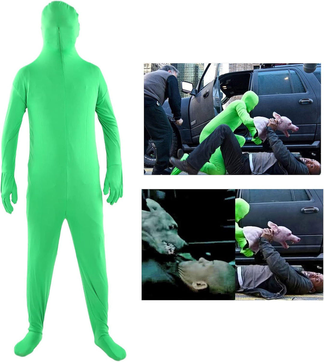 Green Screen Chromakey Bodysuit Handschuhe Kapuze, Fotografie Green Chromakey Bodysuit, Unisex Spand