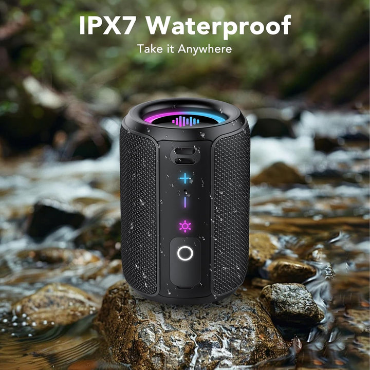 Bluetooth Lautsprecher, Kleine Musikbox Bluetooth 5.4, 15W Kraftvoller Bass, mit 12 Stunden Akkulauf