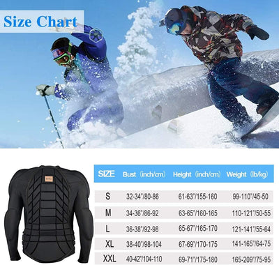 BenKen Skiing Body Short Protector Schutzausrüstung Pad mit Futter Motor Brust Schulter Rückenschutz