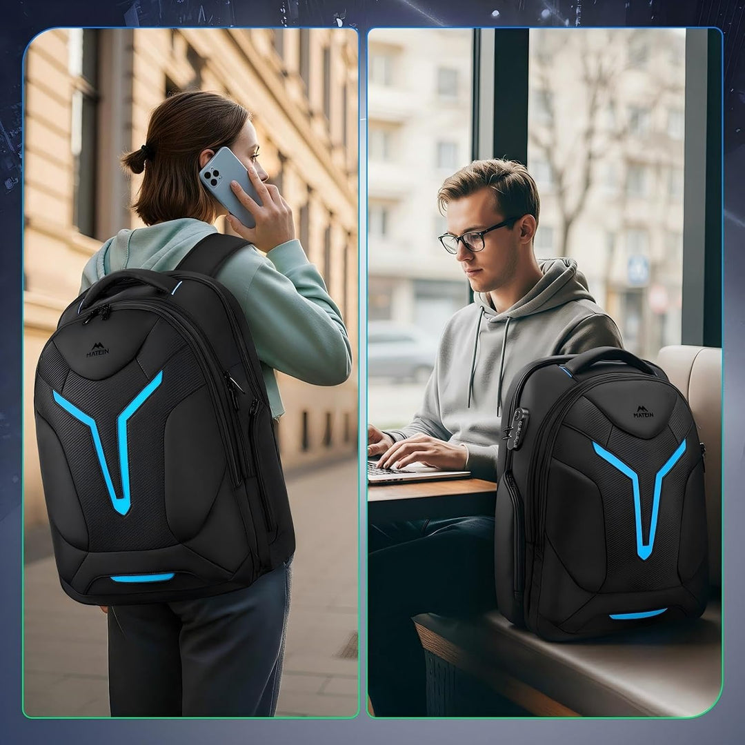 MATEIN Laptop Rucksack Herren 18 Zoll, Gaming Laptop Rucksack Zahlenschloss | Rucksack Herren Gross