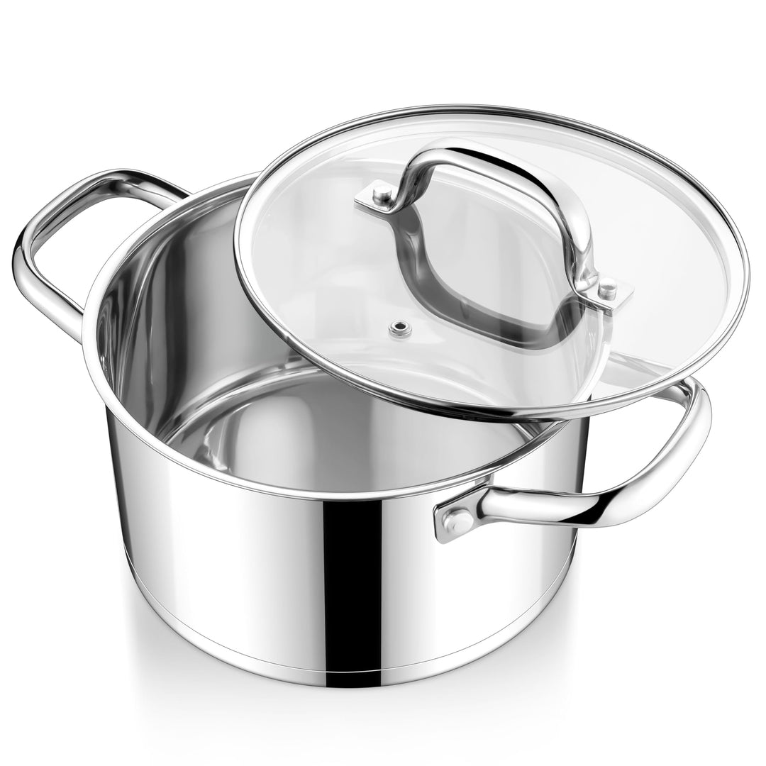 HaWare Kochtopf, 20cm Edeastahl Topf Induktion mit 3-Lagen Boden, Kochtöpfe Nudeltopf für alle Herda