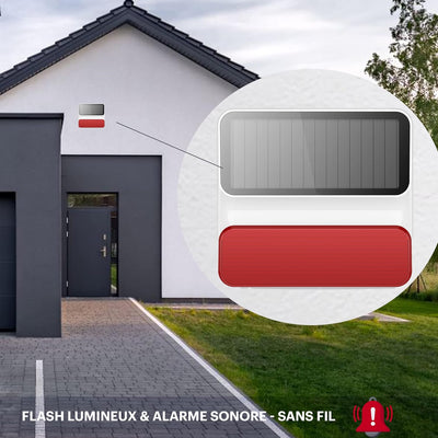DAEWOO Outdoor Solar Wireless Sirene WOS501S für DAEWOO SA501 Alarme mit Akku-Backup, Schallleistung