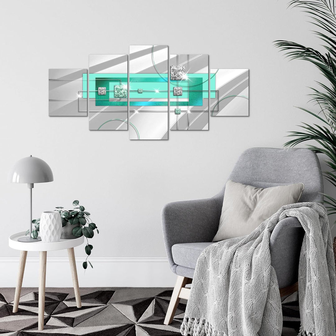Runa Art Wandbilder Abstrakt 5 Teilig Bild auf Vlies Leinwand Deko Wohnzimmer Schlafzimmer Ornamente