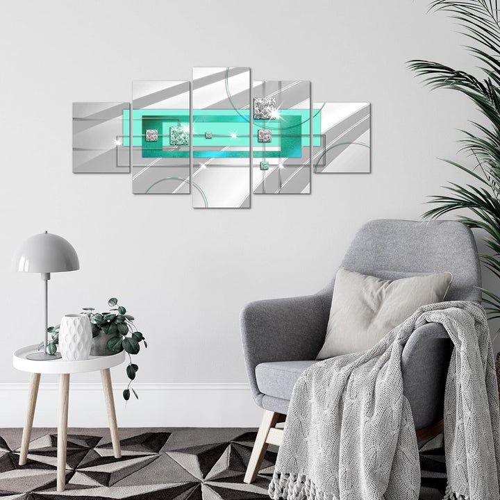 Runa Art Wandbilder Abstrakt 5 Teilig Bild auf Vlies Leinwand Deko Wohnzimmer Schlafzimmer Ornamente