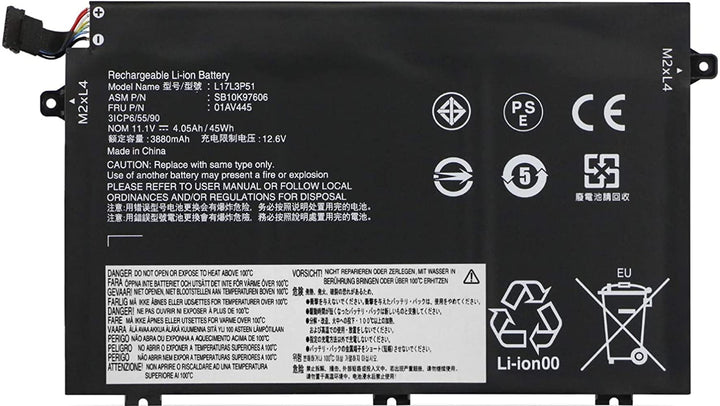 ASKC L17L3P51 Replacement Laptop Akku für Lenovo ThinkPad E480 E485 E490 E495 E580 E585 E590 E595 Se