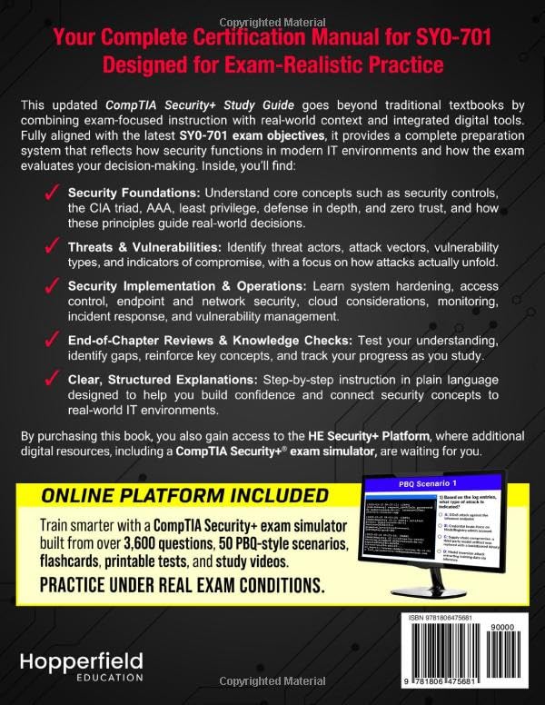 CompTIA Security+ Study Guide: Complete Certification Manual for SY0-701, Designed for Exam-Realisti