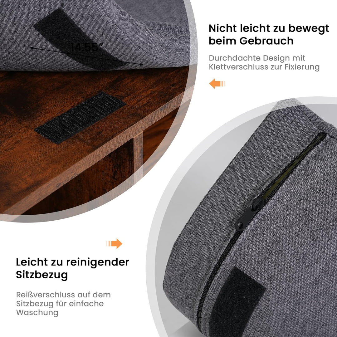 OC Orange-Casual Schuhbank, Schuhregal mit Stauraum&Sitzfläche, Schuhschrank mit 2 offene Fächern&Tü