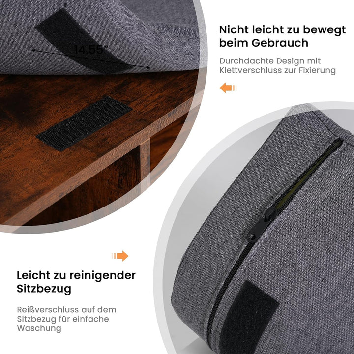OC Orange-Casual Schuhbank, Schuhregal mit Stauraum&Sitzfläche, Schuhschrank mit 2 offene Fächern&Tü