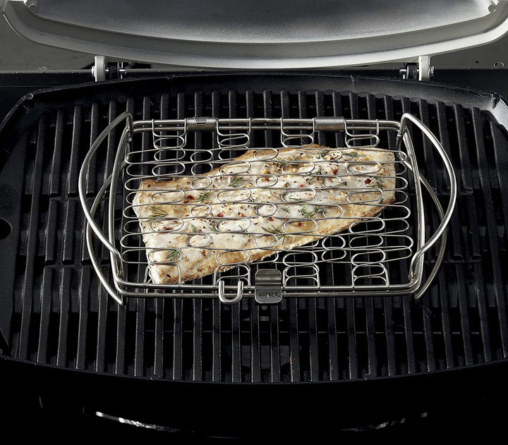 Weber Fisch & Gemüsehalter/Korb - Klein (28 x 20cm), aus Edelstahl, Ideal zum BBQ/Grillen von empfin
