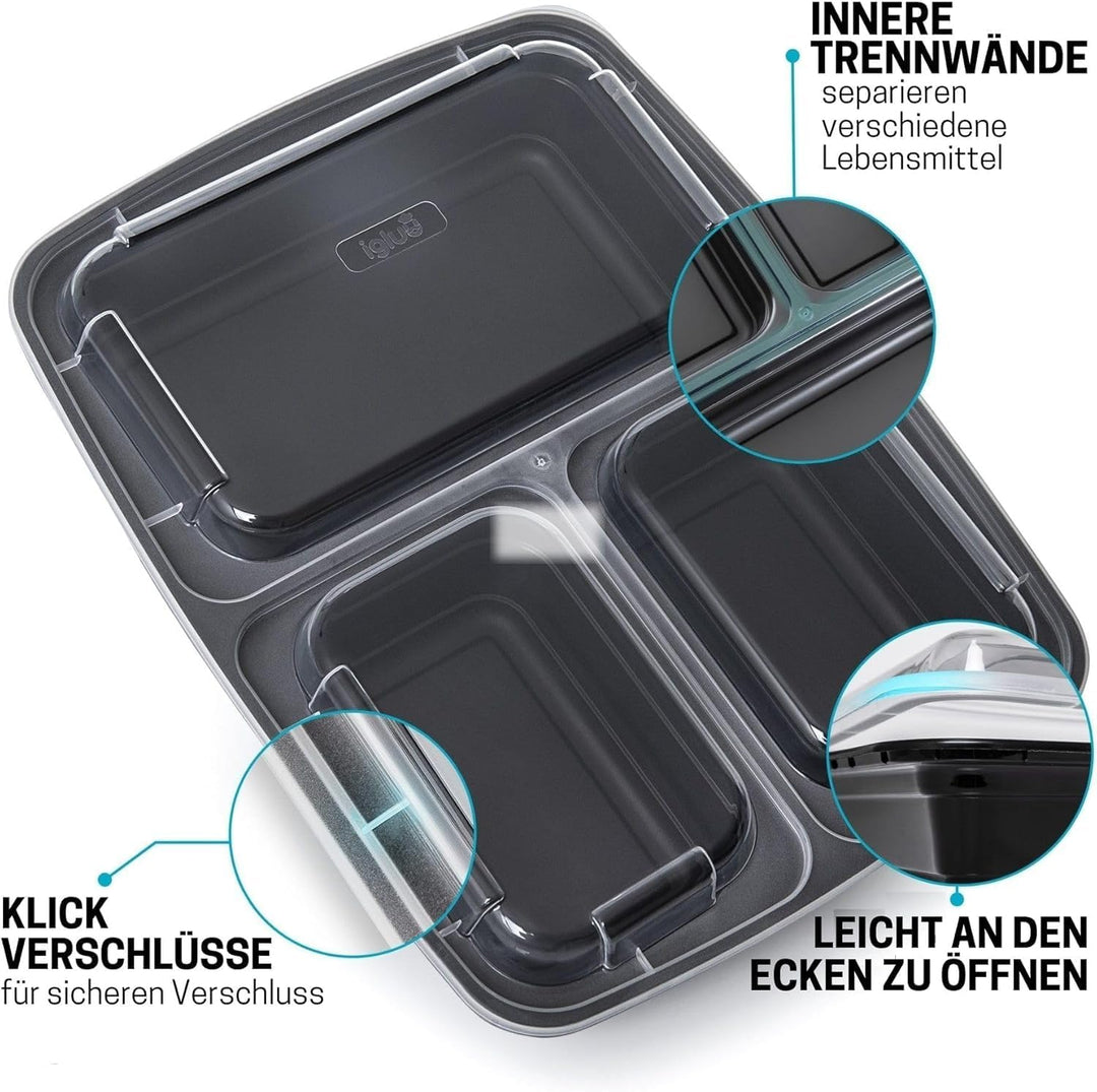 Igluu Meal Prep Boxen mit Deckel (10er-Pack) - wiederverwendbar, mikrowellen-, gefrier-, spülmaschin