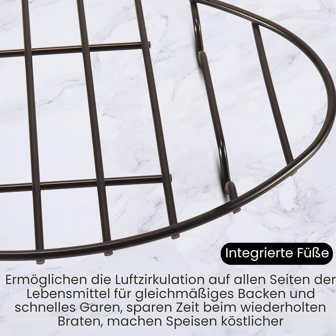 Fivebop 2 Stück Bräter, oval, antihaftbeschichtet, Edelstahl, Kühlregal, Grill, Kochen, Backen, Gril