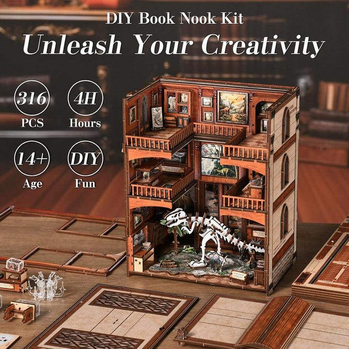 Book Nook Kit, DIY Miniatur Haus Puppenhaus Bausatz Bücherregal Deko für Jugendliche und Erwachsene（