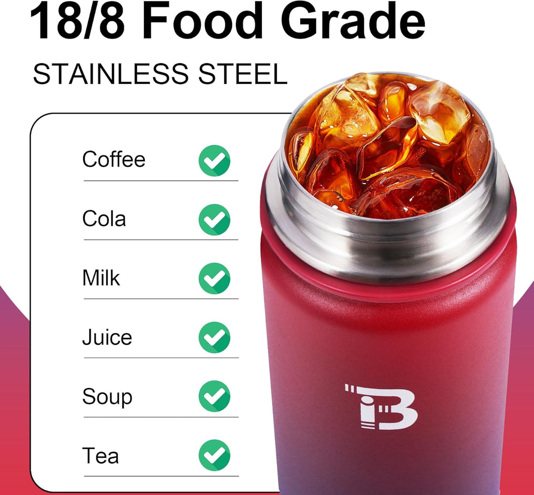 TOPBADE Edelstahl Trinkflasche Sport mit Strohhalm Deckel & Chug Deckel 1L, BPA-Frei Isolierte Wasse