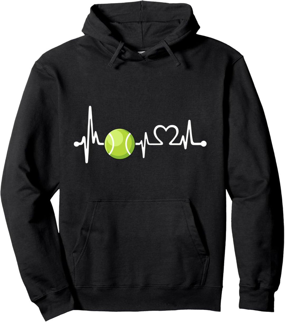 Lustiges Tennis-Coach & Spieler Geschenk | Love Tennis Herzschlag Pullover Hoodie