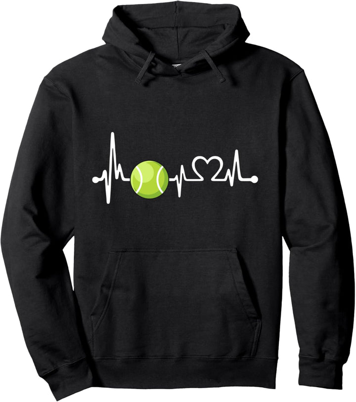 Lustiges Tennis-Coach & Spieler Geschenk | Love Tennis Herzschlag Pullover Hoodie