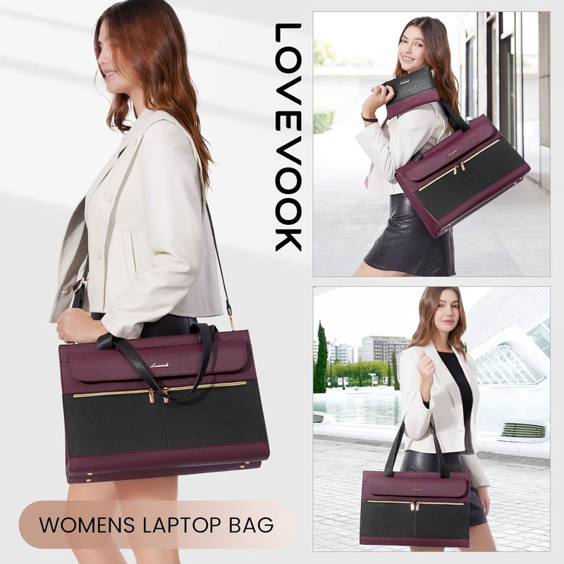 LOVEVOOK Laptoptasche Damen 15,6 Zoll, Elegant Handtasche Arbeitstasche Gross Shopper Business Tasch