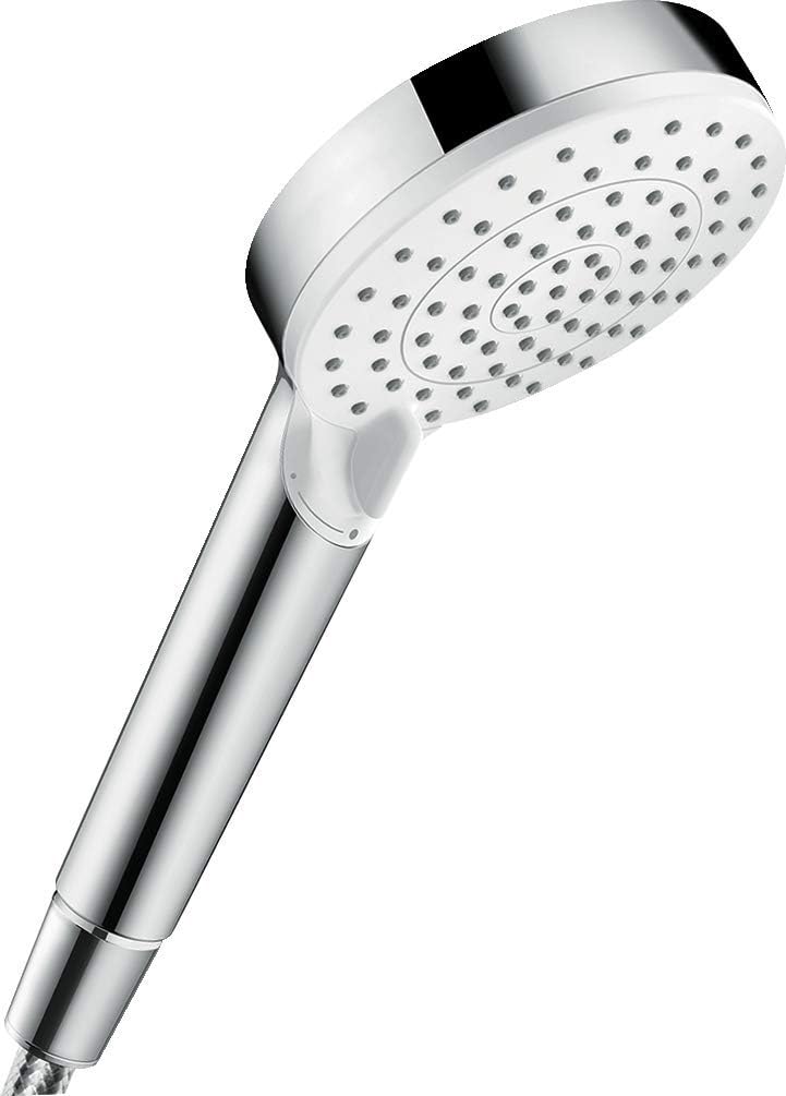 hansgrohe Duschset mit wassersparendem Duschkopf Crometta, Sparduschkopf, 2 Strahlarten (Weiss/Chrom
