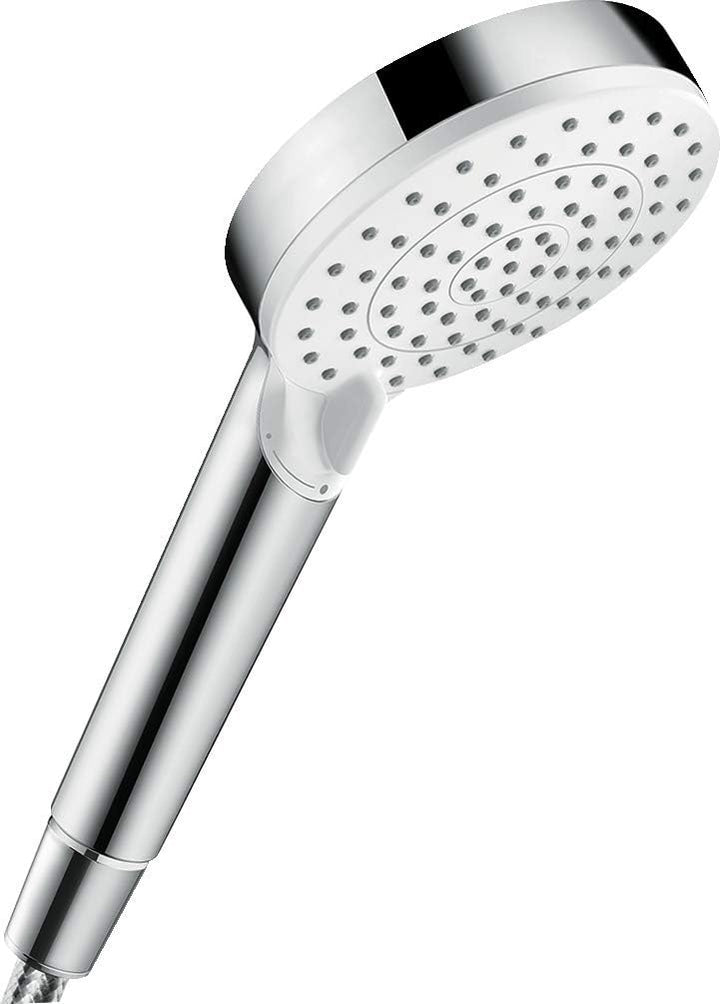 hansgrohe Duschset mit wassersparendem Duschkopf Crometta, Sparduschkopf, 2 Strahlarten (Weiss/Chrom