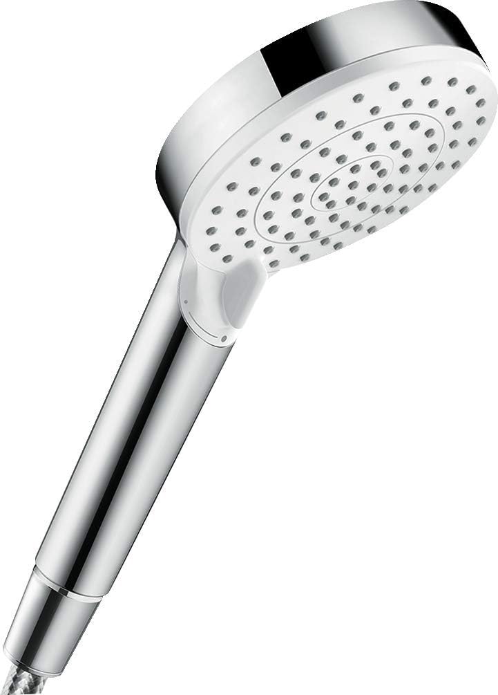 hansgrohe Duschset mit wassersparendem Duschkopf Crometta, Sparduschkopf 6l/min, 2 Strahlarten (Weis