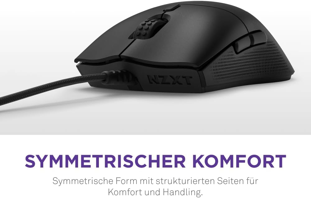 NZXT Lift 2 Symm | Leichte symmetrische kabelgebundene Gaming-Maus | Leichte 58-g-Konstruktion | 8K-