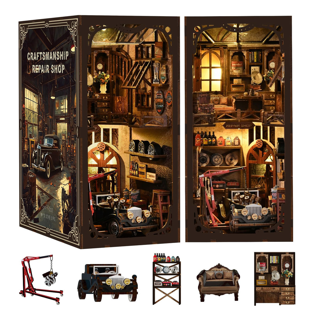 Book Nook Kit, DIY Miniatur Haus Puppenhaus Bausatz Bücherregal Deko für Jugendliche und Erwachsene（