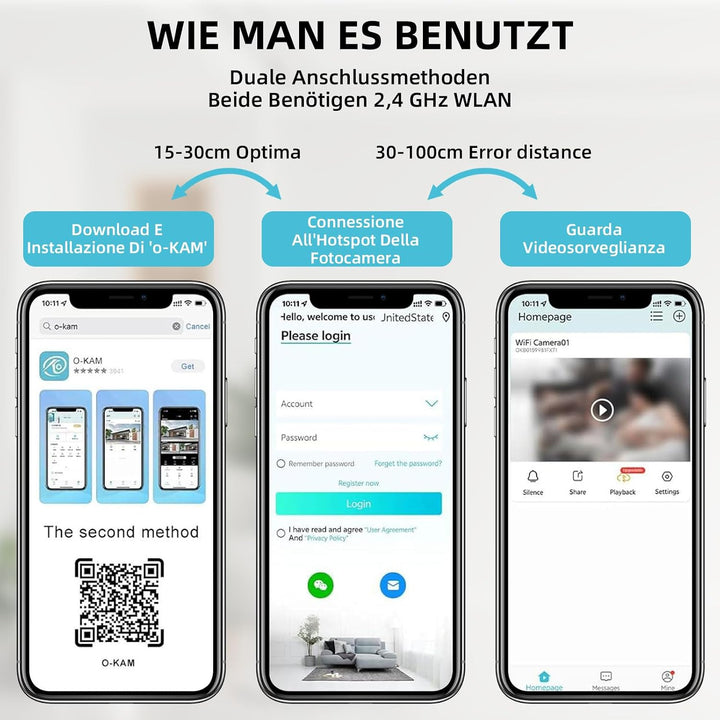JAXION 4K Mini Überwachungskamera Innen WLAN,Kamera Live Übertragung Handy | Lange Standby Akku Kame