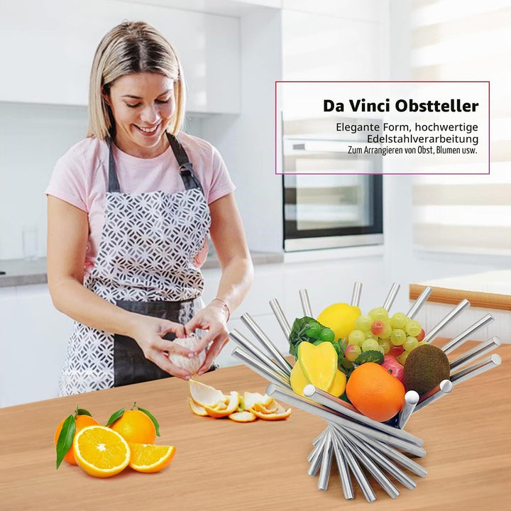 Früchtekorb Edelstahl Modern, Früchtekorb Basket Silber Faltbarer Dekorative Obstkorb Stehend, Campi