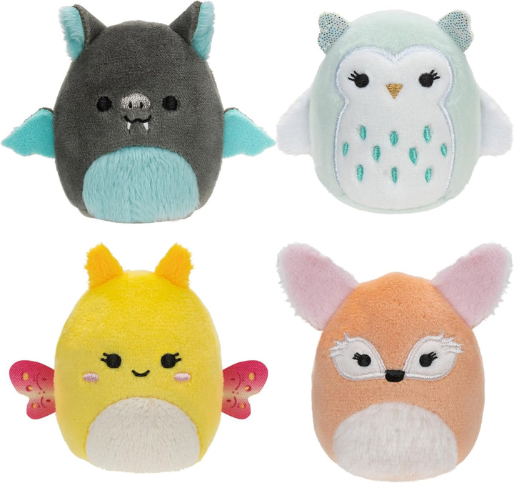 Squishville SQM0504-4er Pack Nachtaktiv Squad, superweiche Mini-Squishmallows, 5cm Plüschfiguren