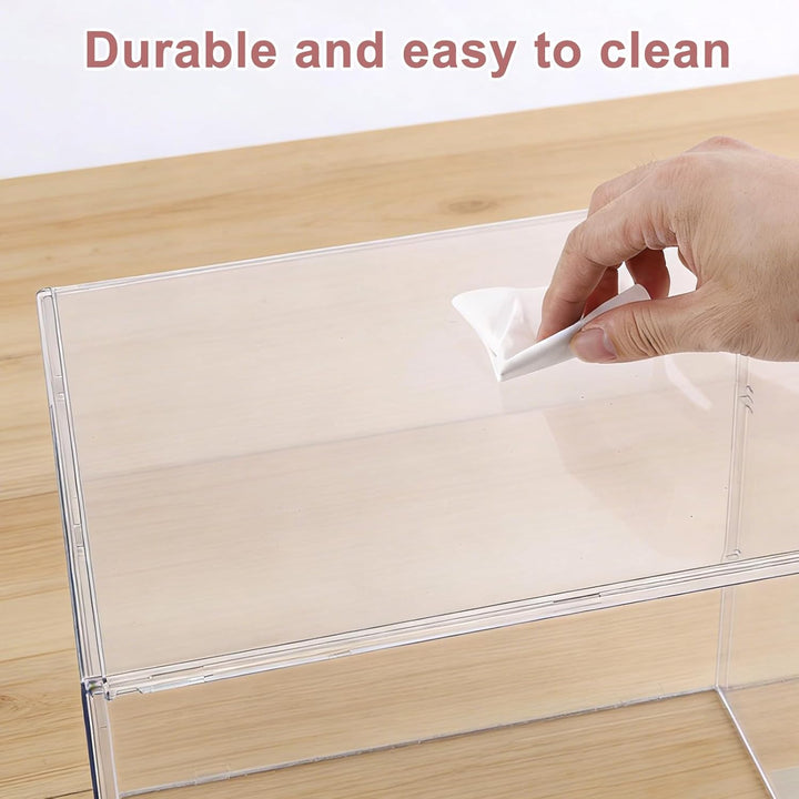 Babyflasche Organizer, 3-Etagen Klar Acryl Lagerung Box mit 2 Entfernbar Trennwände & Magnet Tür Gro