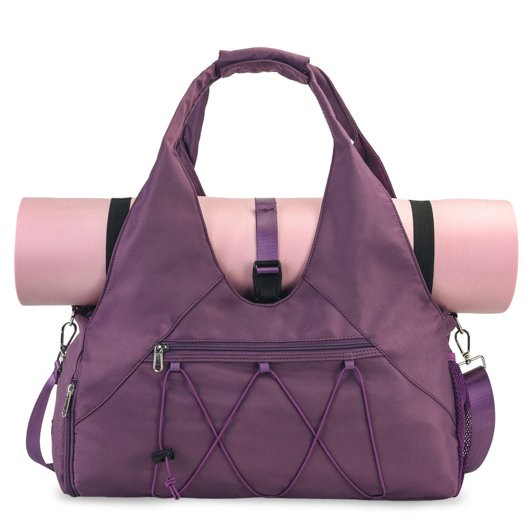 Sporttasche für Damen Yogatasche mit Schuhfach & Nassfach Reisetasche Tragetasche für Yogamatten Fre