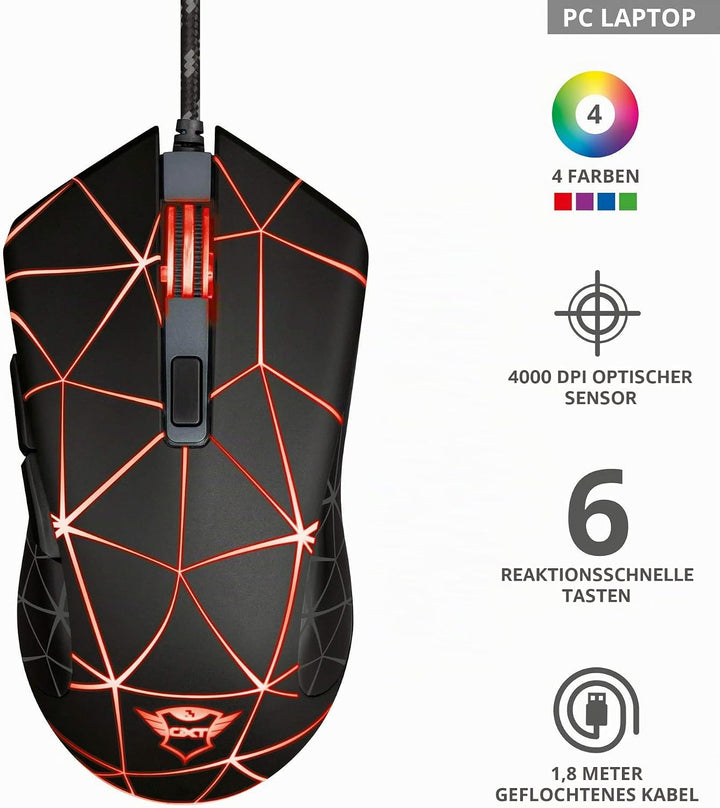 Trust Gaming GXT 133 Locx LED Gaming Maus (800-4000 DPI)
