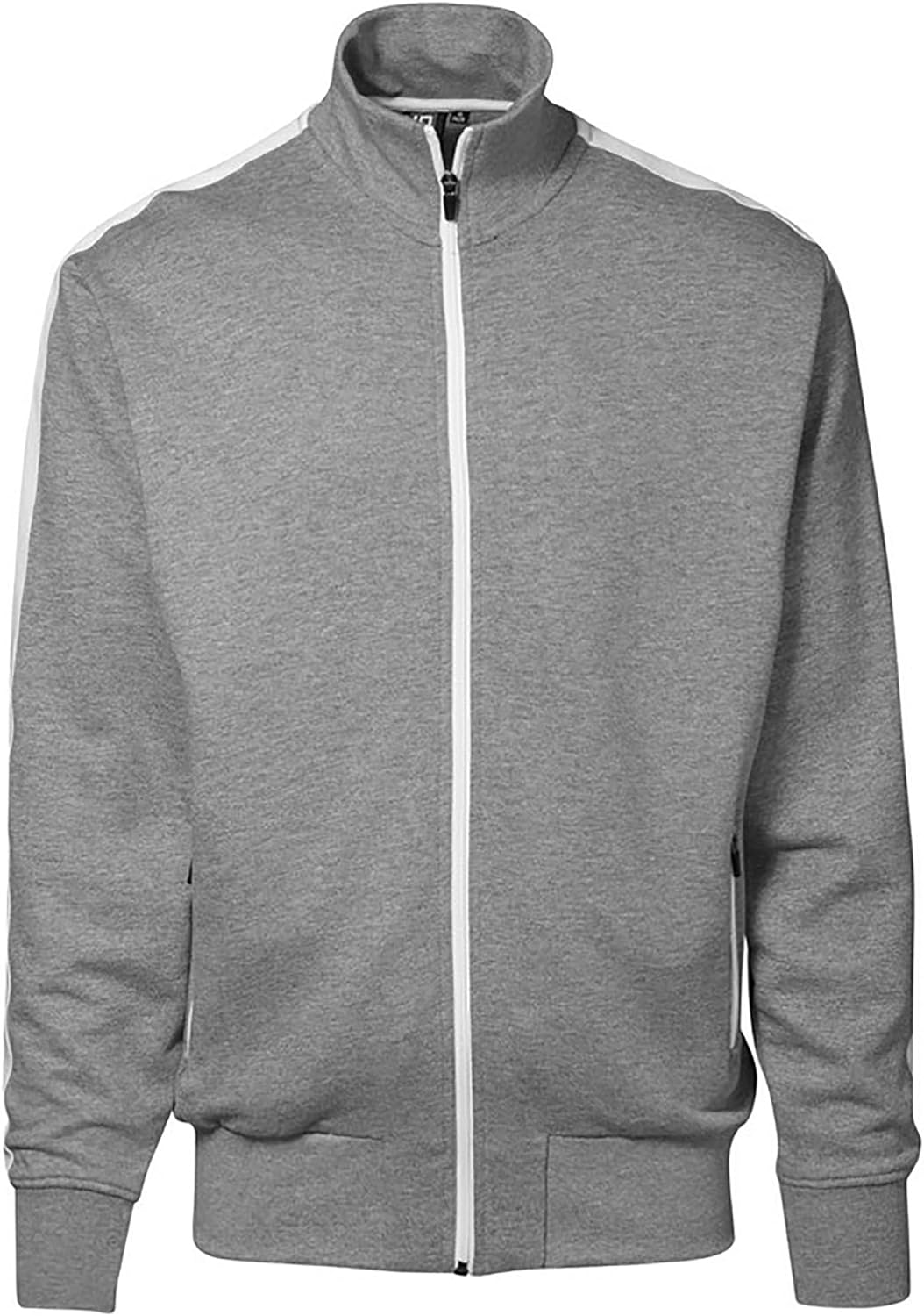 ID Herren Sweatjacke CARDIGAN m. Kontraststreifen (3XL, grau-meliert) Grau-Meliert