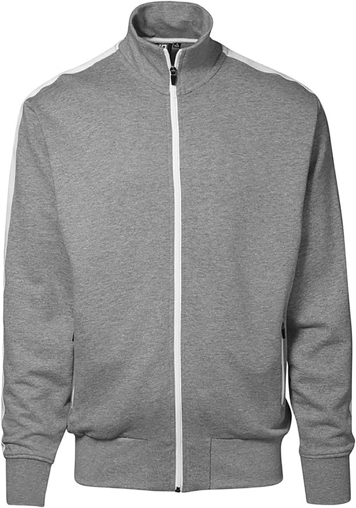 ID Herren Sweatjacke CARDIGAN m. Kontraststreifen (3XL, grau-meliert) Grau-Meliert