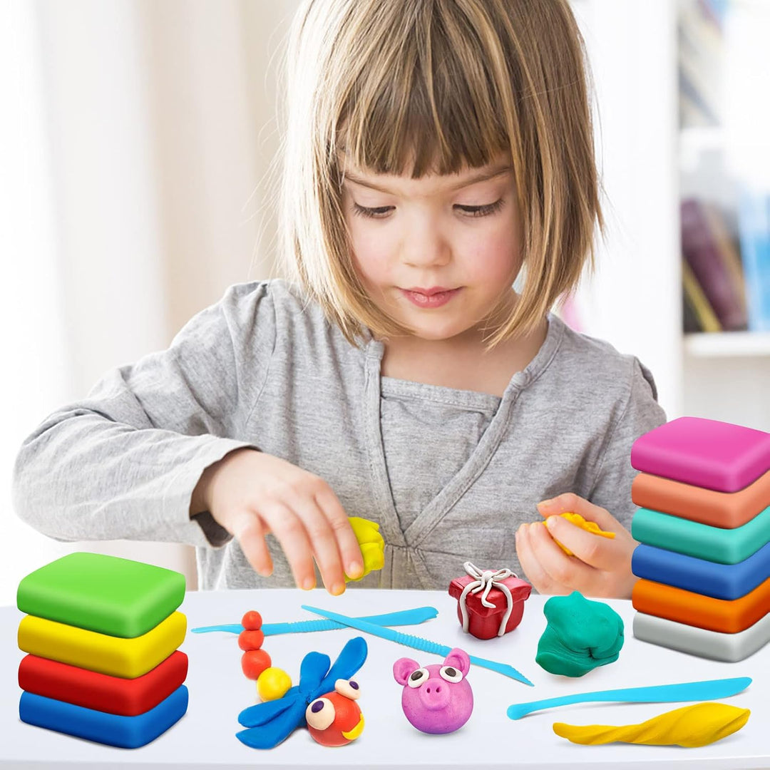 essenson Modelliermasse Lufttrocknend, 36 Farben Lufttrockener Magischer Knete für Kinder, Geschenk