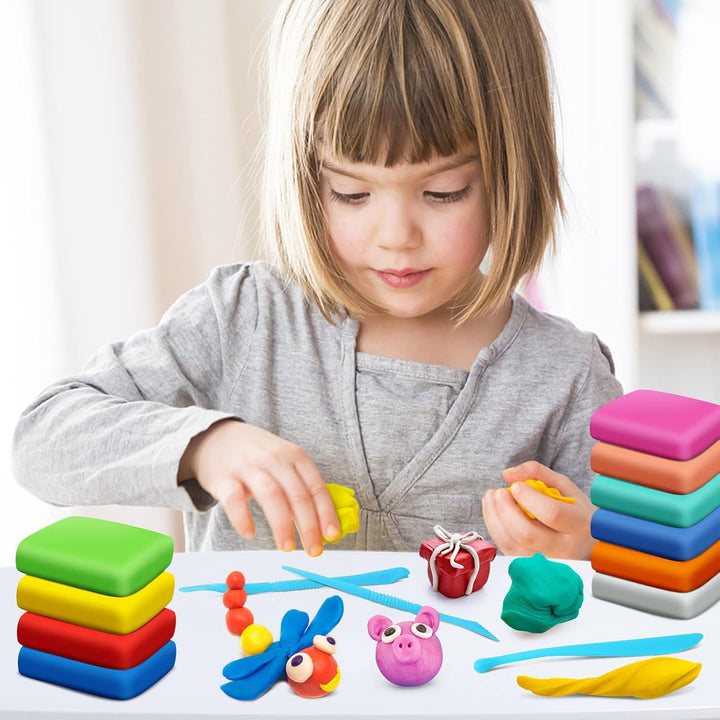 essenson Modelliermasse Lufttrocknend, 36 Farben Lufttrockener Magischer Knete für Kinder, Geschenk