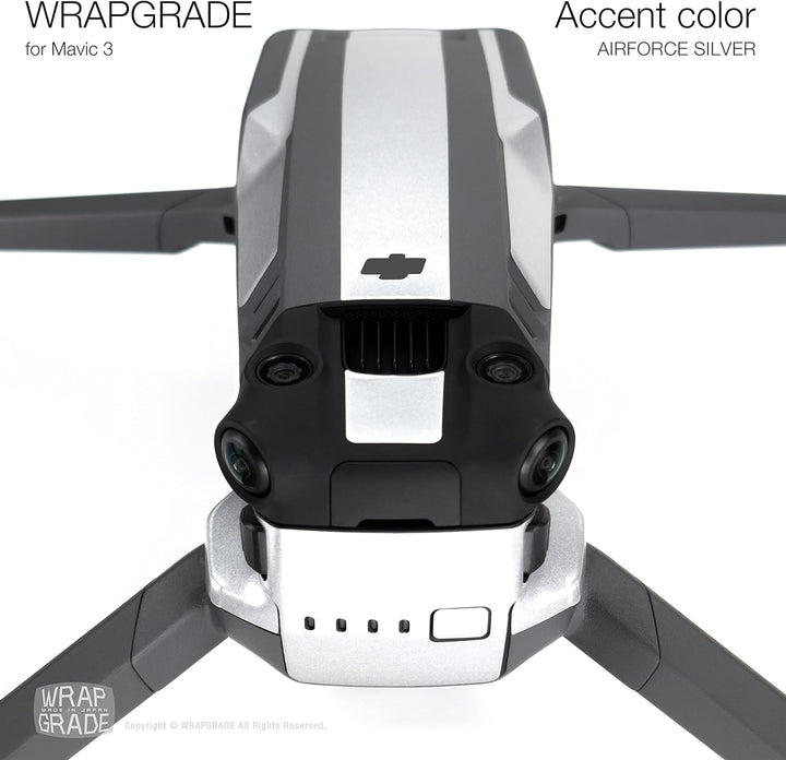 WRAPGRADE Skin Kompatibel mit Mavic 3 / Mavic 3 Classic | Accent Color (AIRFORCE SILVER), Airforce S