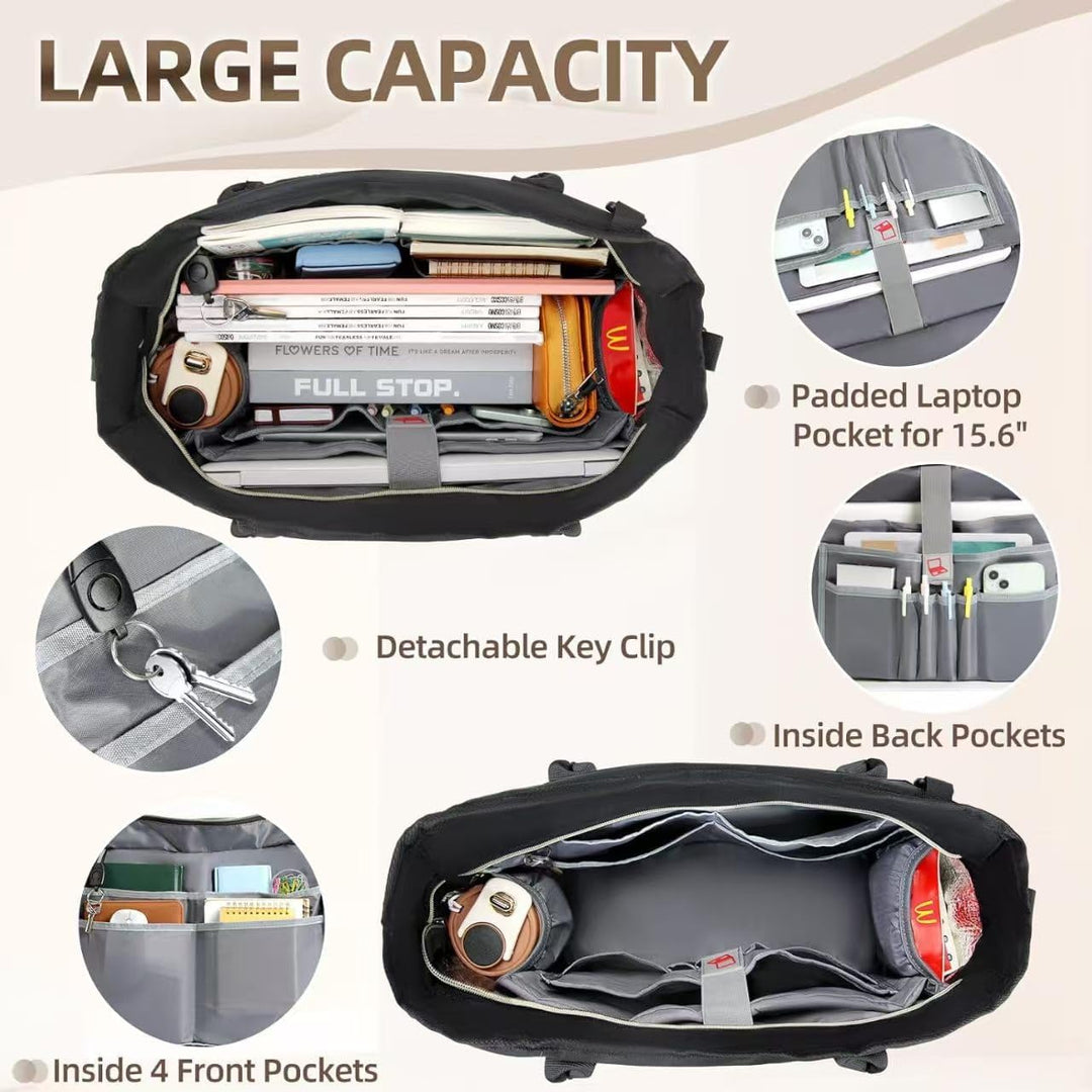 Lehrer Tasche Damen Handtasche 15,6 Zoll Laptop Tasche Arbeitstasche schwarze Krankenschwester Handt