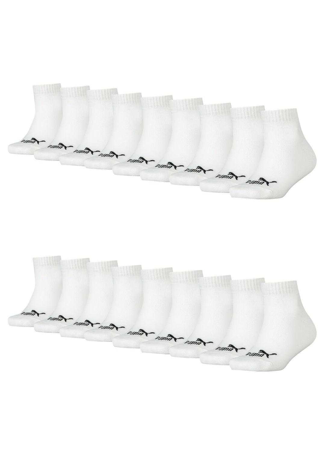 PUMA KIDS Quarter Socken Sneaker Gr. 27-38 für Mädchen und Jungen 18 Paar 27-30 300 - white, 27-30 3