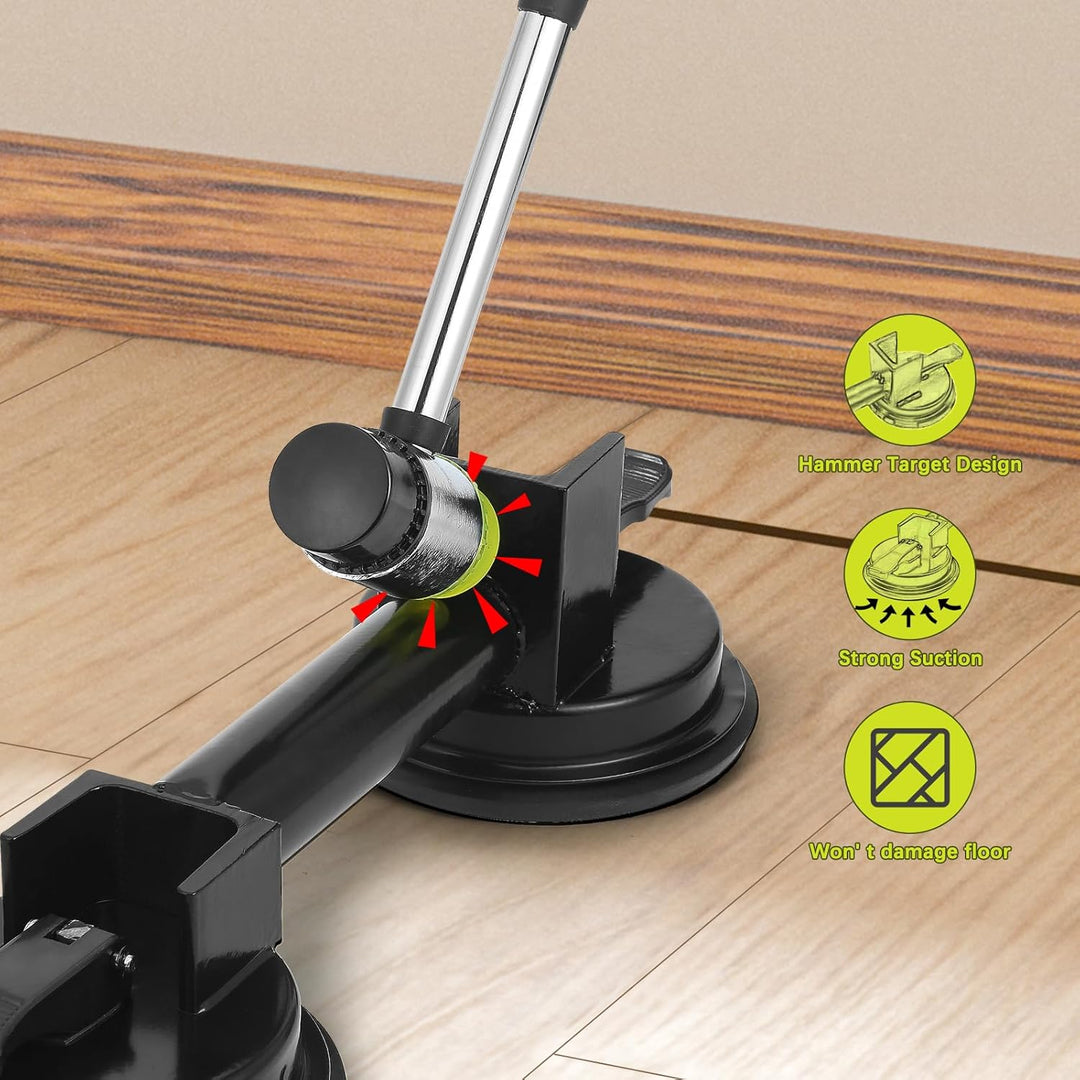 Bodenlückenfixierwerkzeug mit verbessertem Saugnapf mit Hammerziel und Gummihammer für Laminatbodens